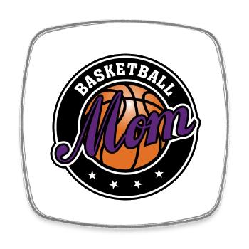 Basketball Mom - Viereckiger Kühlschrankmagnet - Weiß - Vorne