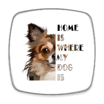 Chien chihuahua citation - Magnet carré - blanc - Devant