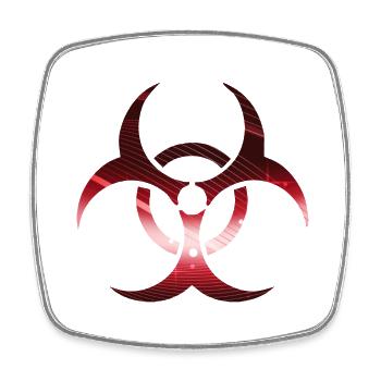 Biohazard rot - Viereckiger Kühlschrankmagnet - Weiß - Vorne