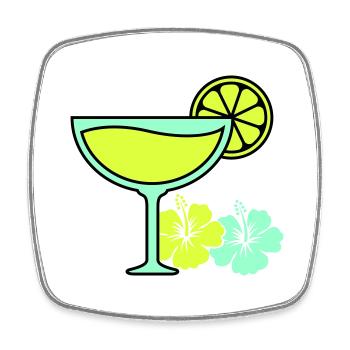 Cocktail Hibiscus - Square fridge magnet - white - Front