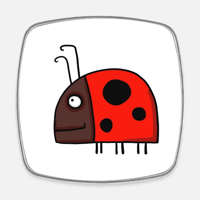 Coccinelle - Magnet carré - blanc