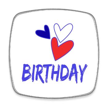 JAHRESTAG. ALLES GUTE ZUM GEBURTSTAG. ALLES GUTE ZUM GEBURTSTAG. - Viereckiger Kühlschrankmagnet - Weiß - Vorne