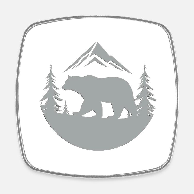 bear - Magnet carré - blanc