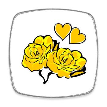 Roses - Square fridge magnet - white - Front