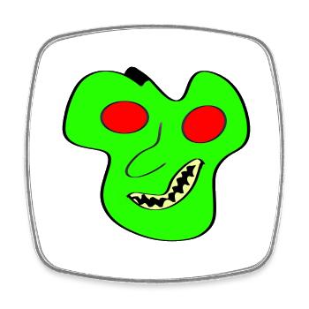Little Alien - Viereckiger Kühlschrankmagnet - Weiß - Vorne