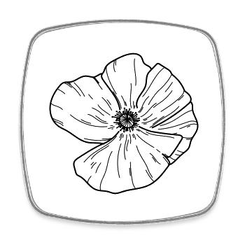 Fleur de coquelicot 03 Plan de travail 2 Copie - Magnet carré - blanc - Devant