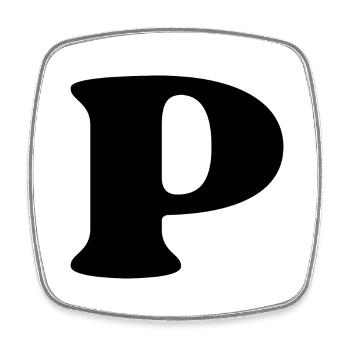 Buchstabe p - Viereckiger Kühlschrankmagnet - Weiß - Vorne