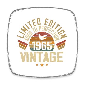 Jahrgang 1965 Retro 1965 Geburtstagsgeschenk - Viereckiger Kühlschrankmagnet - Weiß - Vorne