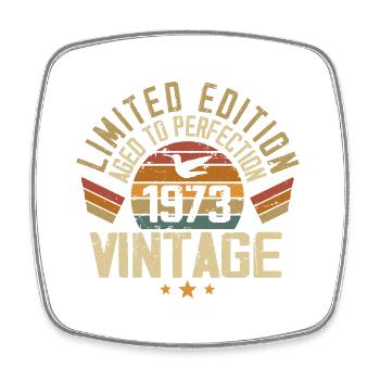 Jahrgang 1973 Retro 1973 Geburtstagsgeschenk - Viereckiger Kühlschrankmagnet - Weiß - Vorne