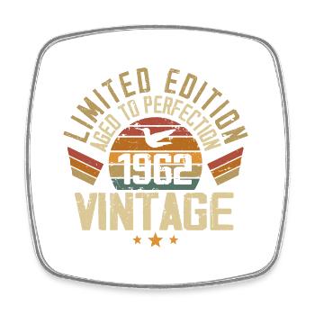 Jahrgang 1962 Retro 1962 Geburtstagsgeschenk - Viereckiger Kühlschrankmagnet - Weiß - Vorne