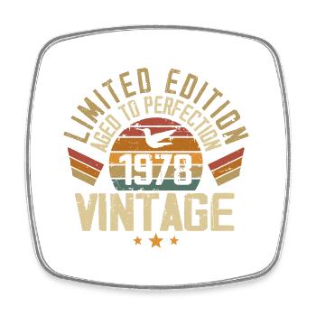 Vintage 1978 Retro 1978 Birthday Gift - Square fridge magnet - white - Front