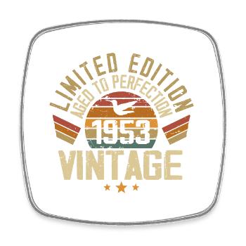 Jahrgang 1953 Retro 1953 Geburtstagsgeschenk - Viereckiger Kühlschrankmagnet - Weiß - Vorne