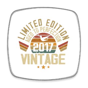 Vintage 2017 Cadeau d’anniversaire 2017 Rétro - Magnet carré - blanc - Devant