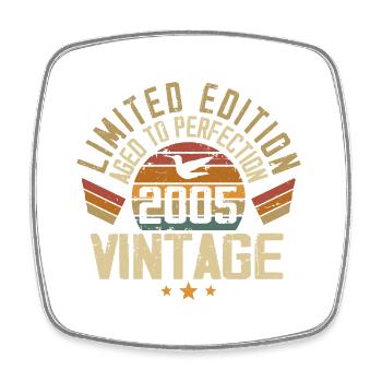 Vintage 2005 Retro 2005 Birthday Gift - Square fridge magnet - white - Front