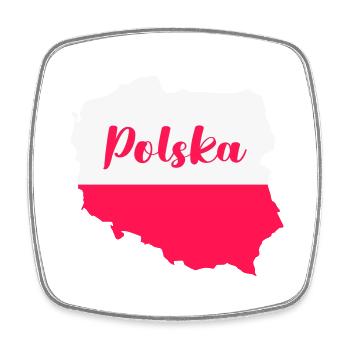 Pologne Polska - Magnet carré - blanc - Devant