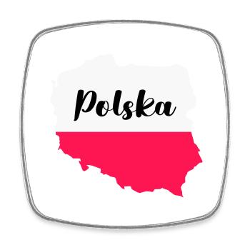 Pologne Polska - Magnet carré - blanc - Devant