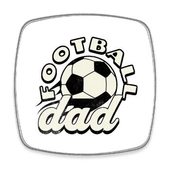 Football Dad: The Coolest Title a Dad Can Have - Square fridge magnet - white - Front