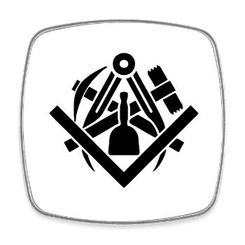 Stonemasons' Guild Crafts - Square fridge magnet - white - Front
