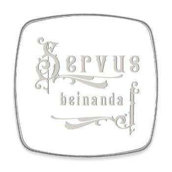 Servus beinanda - Square fridge magnet - white - Front