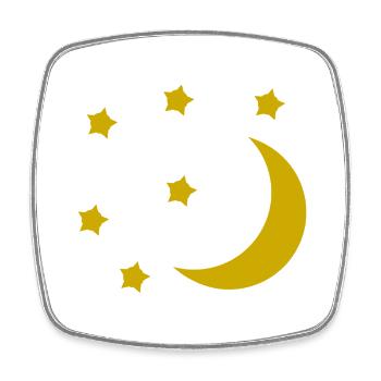 Mond und Sterne - Viereckiger Kühlschrankmagnet - Weiß - Vorne