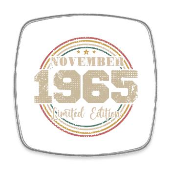 Birthday Gift, Vintage Born in November 1965 - Square fridge magnet - white - Front
