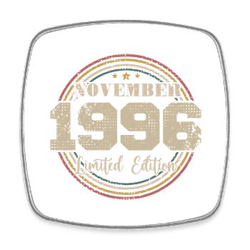Birthday Gift, Vintage Born November 1996 - Square fridge magnet - white - Front