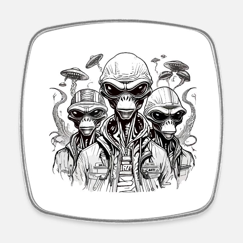 Rap extraterrestre - Magnet carré - blanc