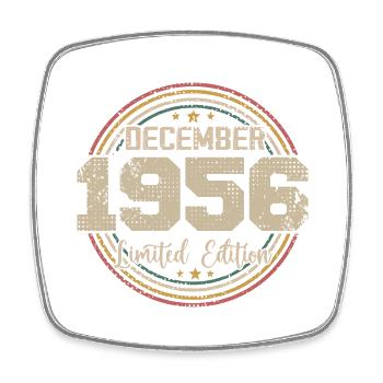 Die Legenden wurden im Dezember 1956 - 1956 geboren - Viereckiger Kühlschrankmagnet - Weiß - Vorne