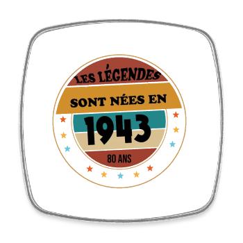 Millésime 1943 Cadeau 80 Ans Homme Anniversaire - Magnet carré - blanc - Devant