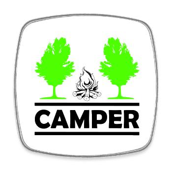 camper - Viereckiger Kühlschrankmagnet - Weiß - Vorne