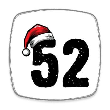 52 Nombre Noël - Magnet carré - blanc - Devant