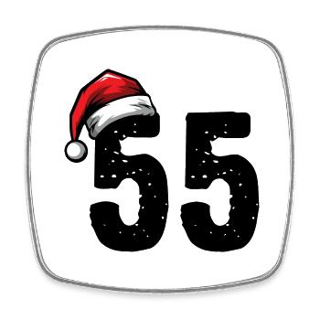 55 Nombre Noël - Magnet carré - blanc - Devant