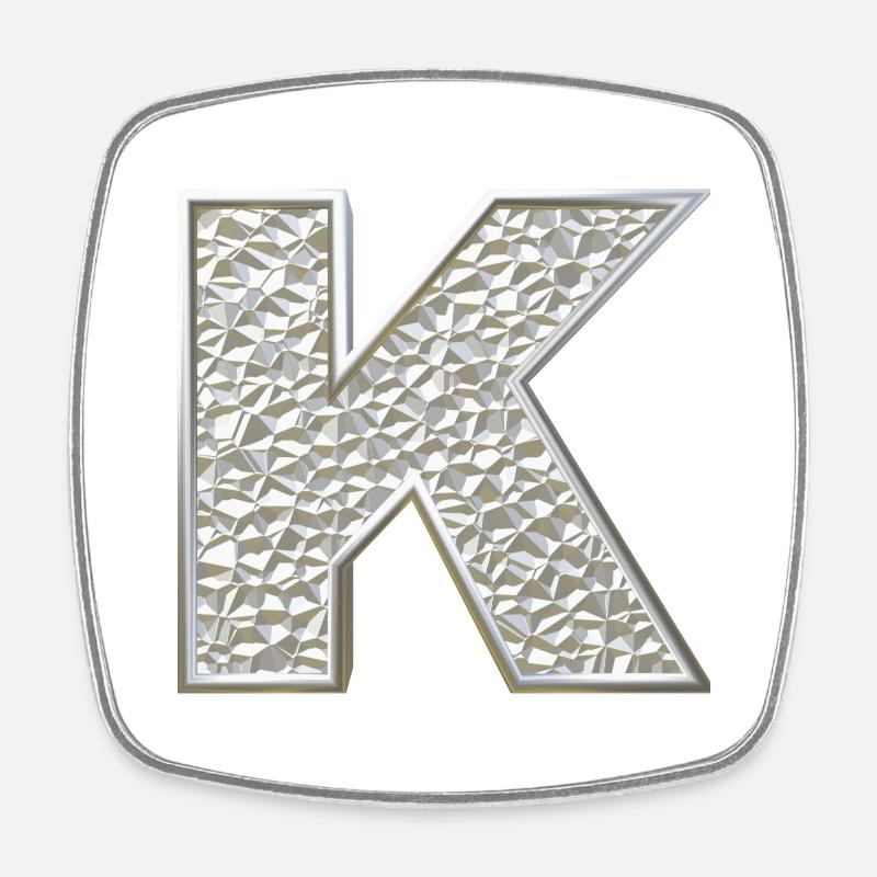 K, lettre, lettre K, initiale, initiale K, monogramme, - Magnet carré - blanc