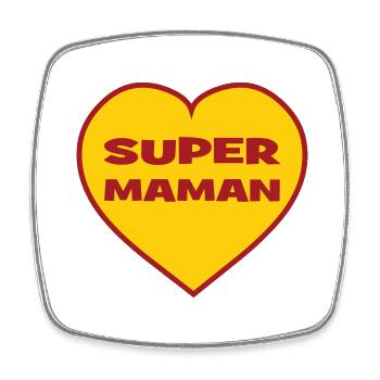Super Maman - Fête des Mères - Magnet carré - blanc - Devant