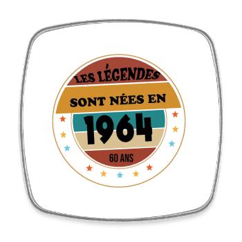 Millésime 1964 Cadeau 60 Ans Homme Anniversaire - Magnet carré - blanc - Devant