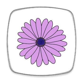 Blume lila Margerite - Viereckiger Kühlschrankmagnet - Weiß - Vorne