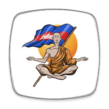 Temple du Cambodge Khmer Vintage drapeau je cadeau - Magnet carré - blanc - Devant