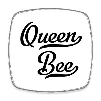 Queen Bee - Viereckiger Kühlschrankmagnet - Weiß - Vorne