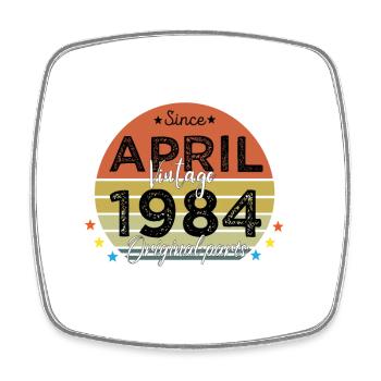40 Years Old Made In 1984 Vintage April 1984 - Magnet carré - blanc - Devant