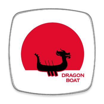 Dragon Boat Chinese Dragon Boat Driver - Square fridge magnet - white - Front