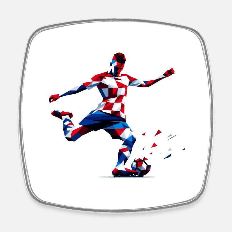 Soccer Croatia - Square fridge magnet - white