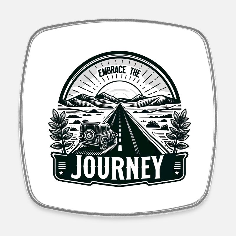 Embrace the Journey - Square fridge magnet - white