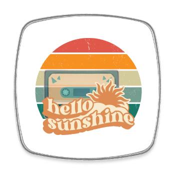 Design Retro T-Shirt im Vintage Look - Viereckiger Kühlschrankmagnet - Weiß - Vorne