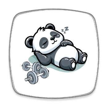 Panda La Lutte Est Vraie Haltérophilie Gym Drôle - Magnet carré - blanc - Devant