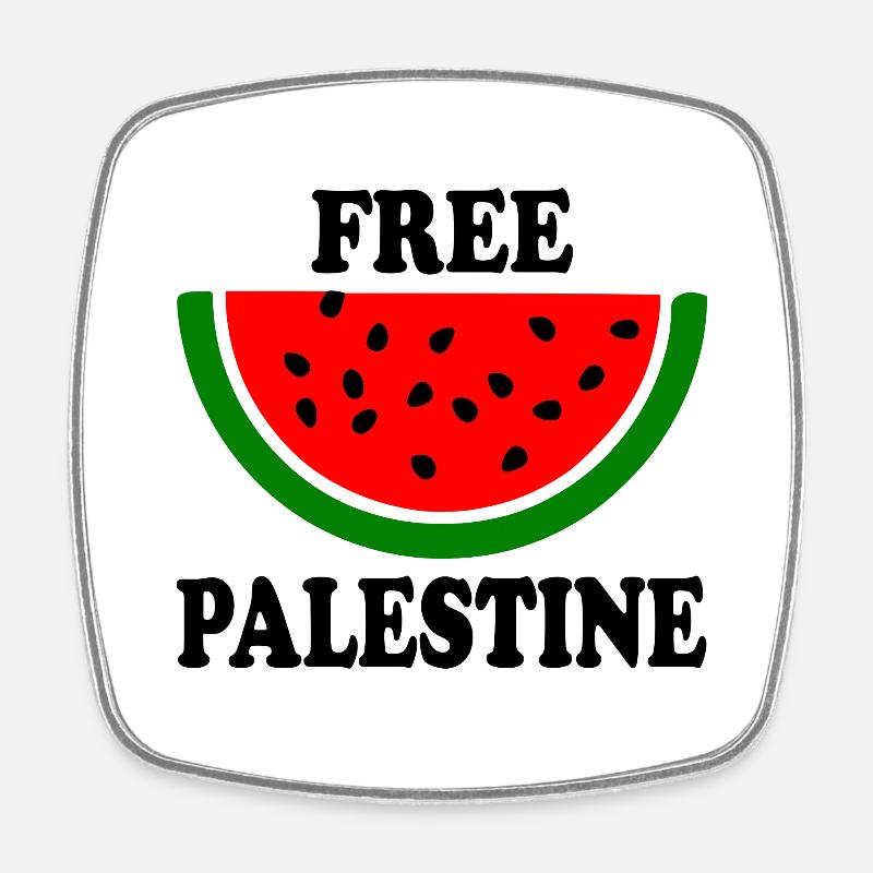 Free palestine Melon pastèque - Magnet carré - blanc