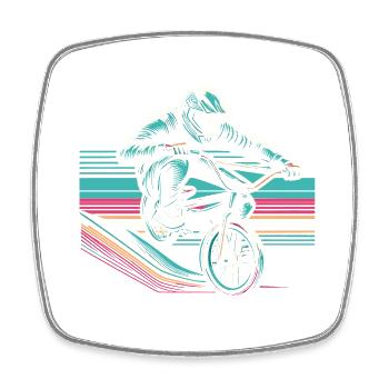 BMX - Magnet carré - blanc - Devant