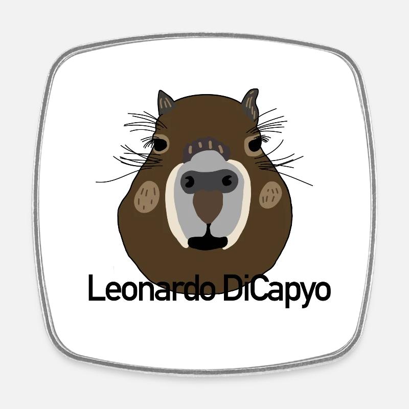 Leonardo DiCapyo - Viereckiger Kühlschrankmagnet - Weiß