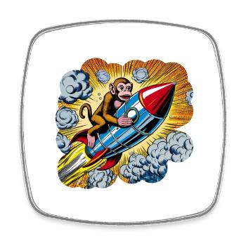 The flying ape - Viereckiger Kühlschrankmagnet - Weiß - Vorne