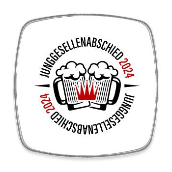 Junggesellenabschied 2024 Bier - Viereckiger Kühlschrankmagnet - Weiß - Vorne