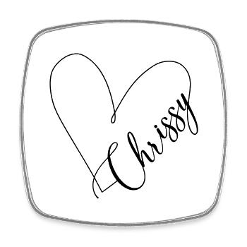 Chrissy Nom Ligne de coeur - Magnet carré - blanc - Devant